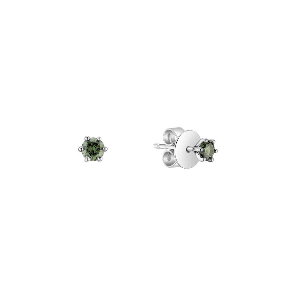 Earrings with green diamonds Vesper Romance