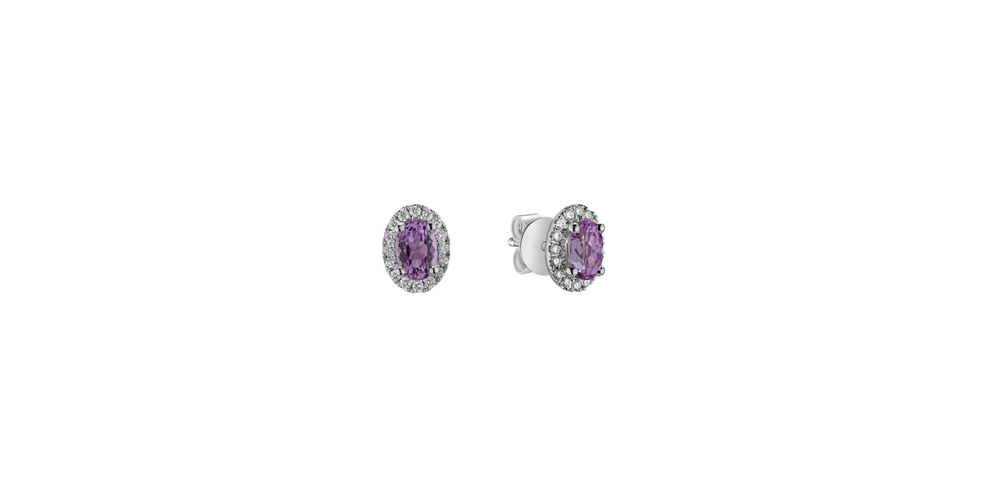 Diamond earrings with Kunzite Imperial Allegory