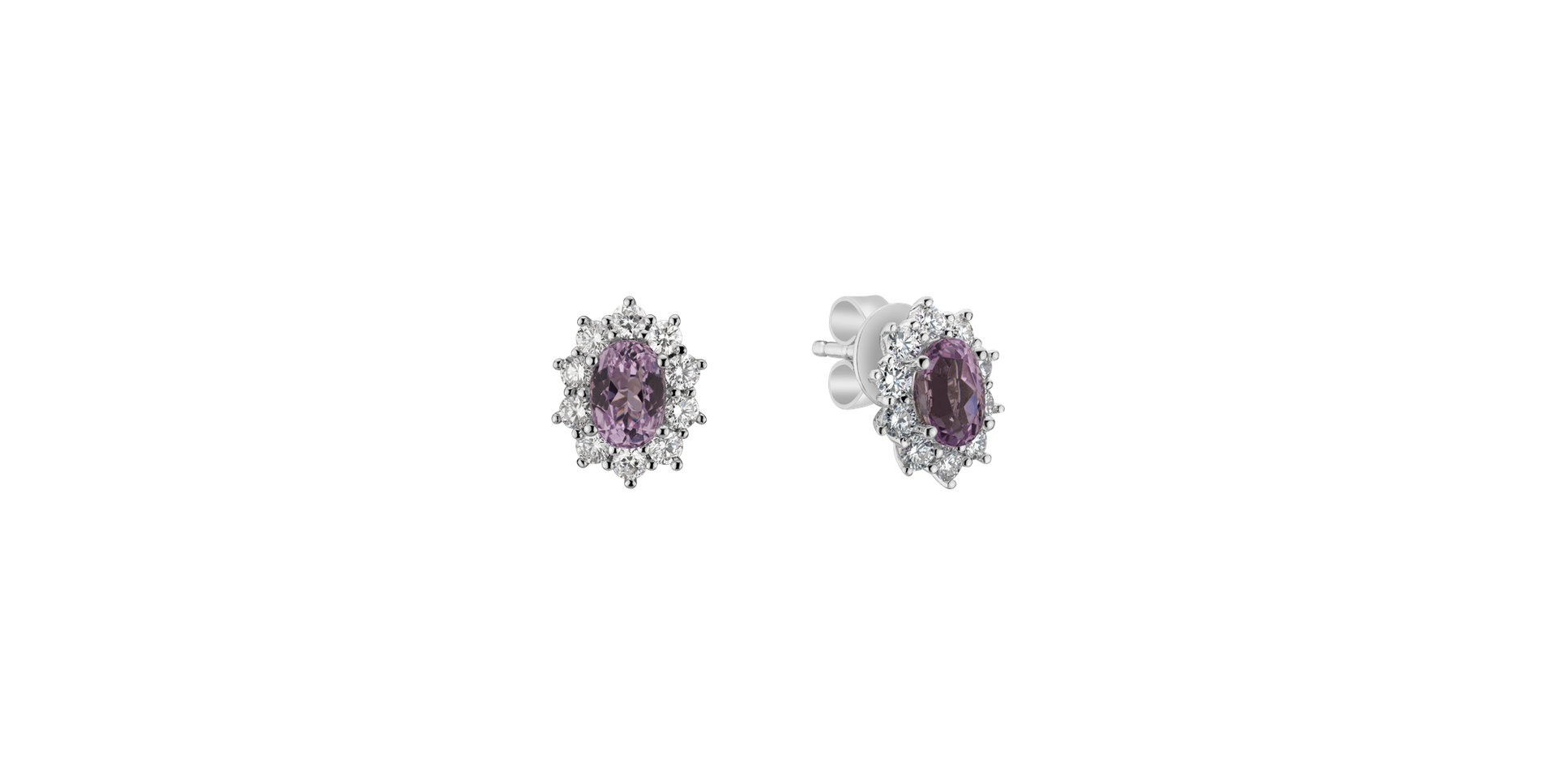 Diamond earrings with Kunzite Moon Witchery