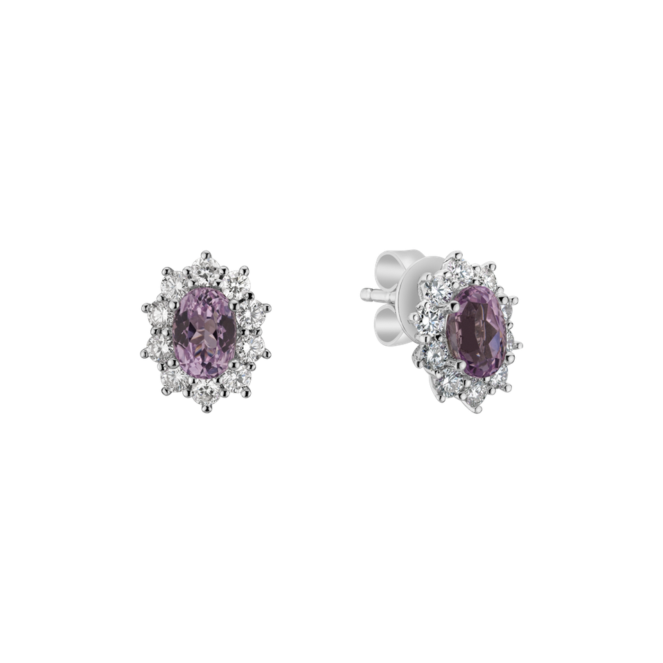 Diamond earrings with Kunzite Moon Witchery