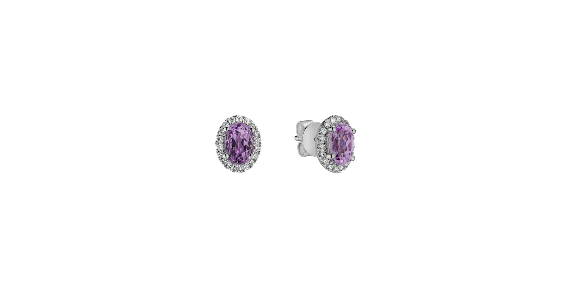 Diamond earrings with Kunzite Imperial Allegory