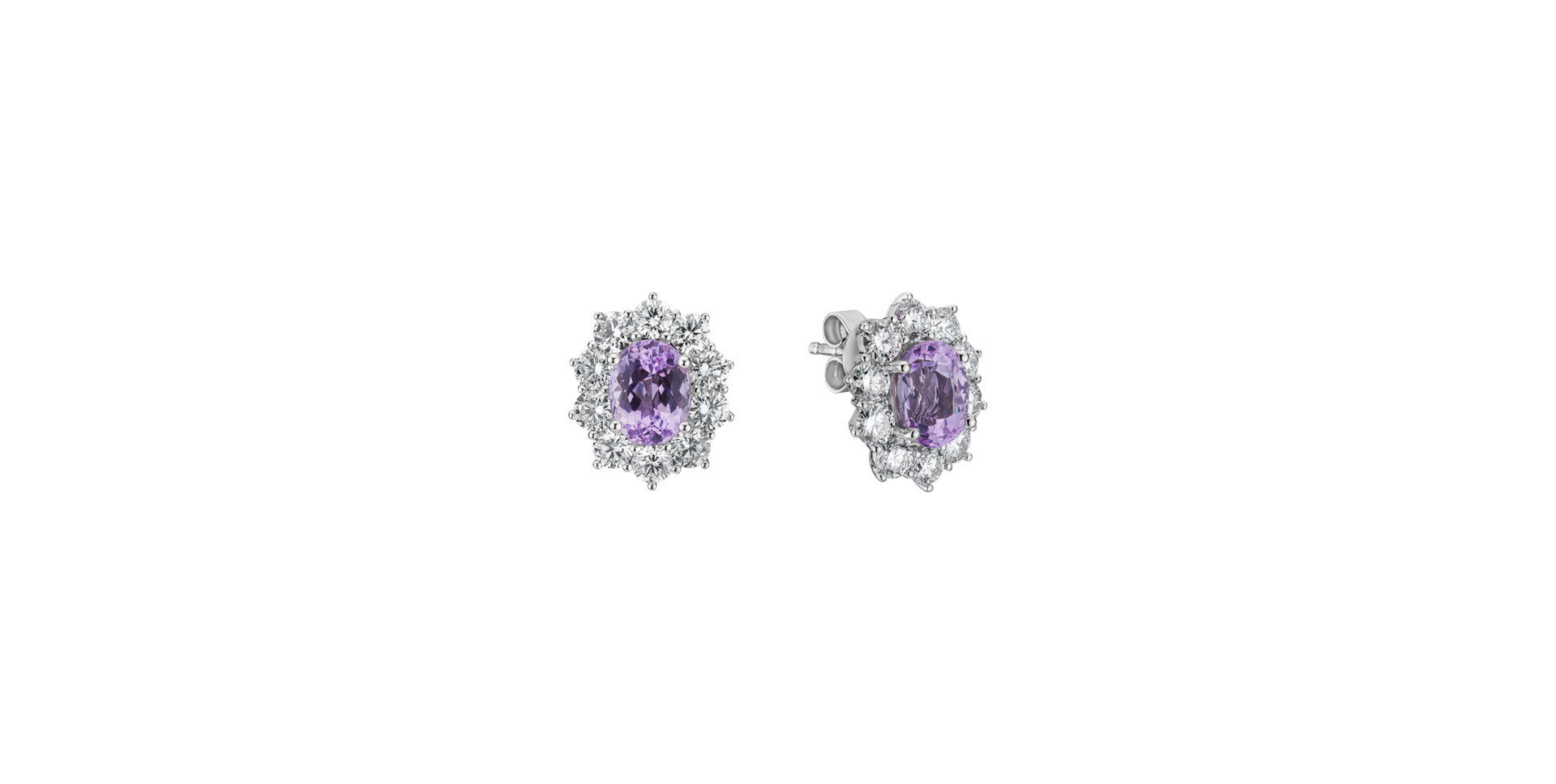 Diamond earrings with Kunzite Moon Witchery