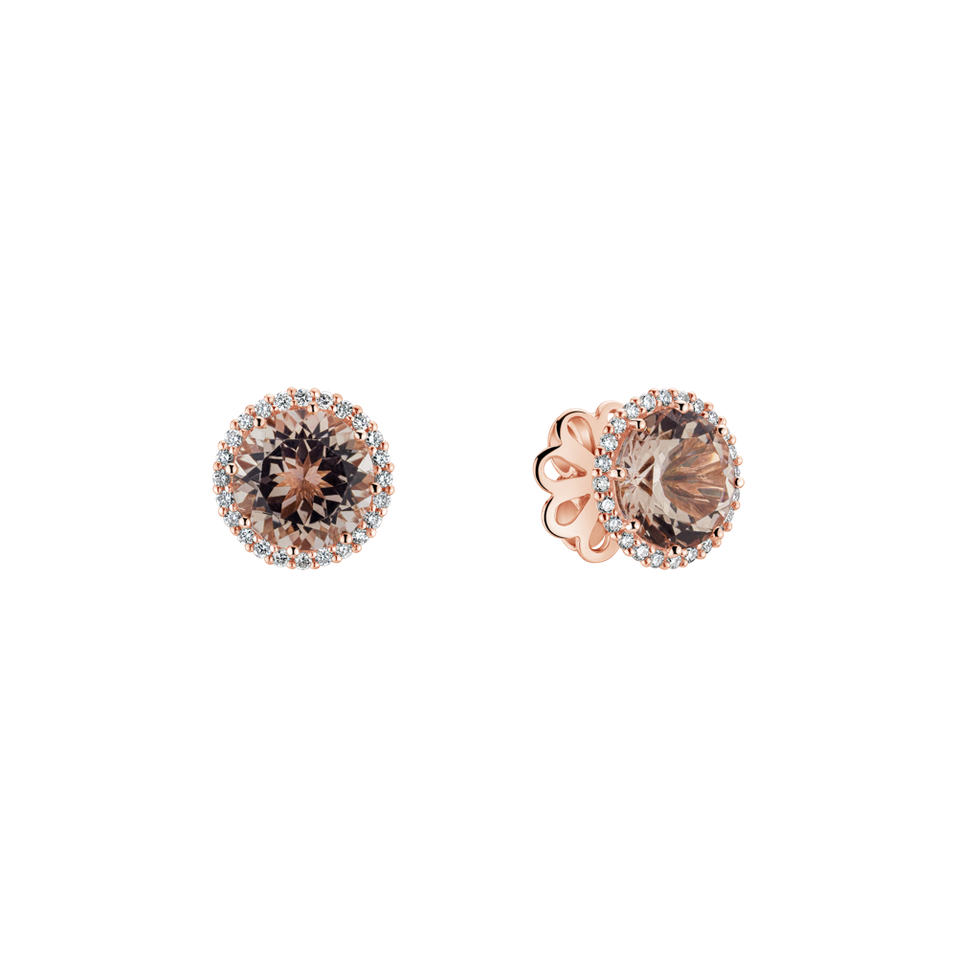 Diamond earrings with Morganite Cranston