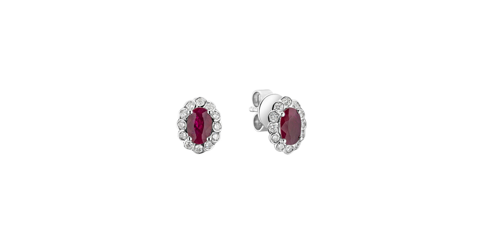 Diamond earrings with Ruby Glamour Princess