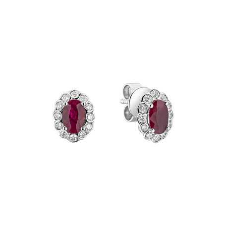 Diamond earrings with Ruby Glamour Princess