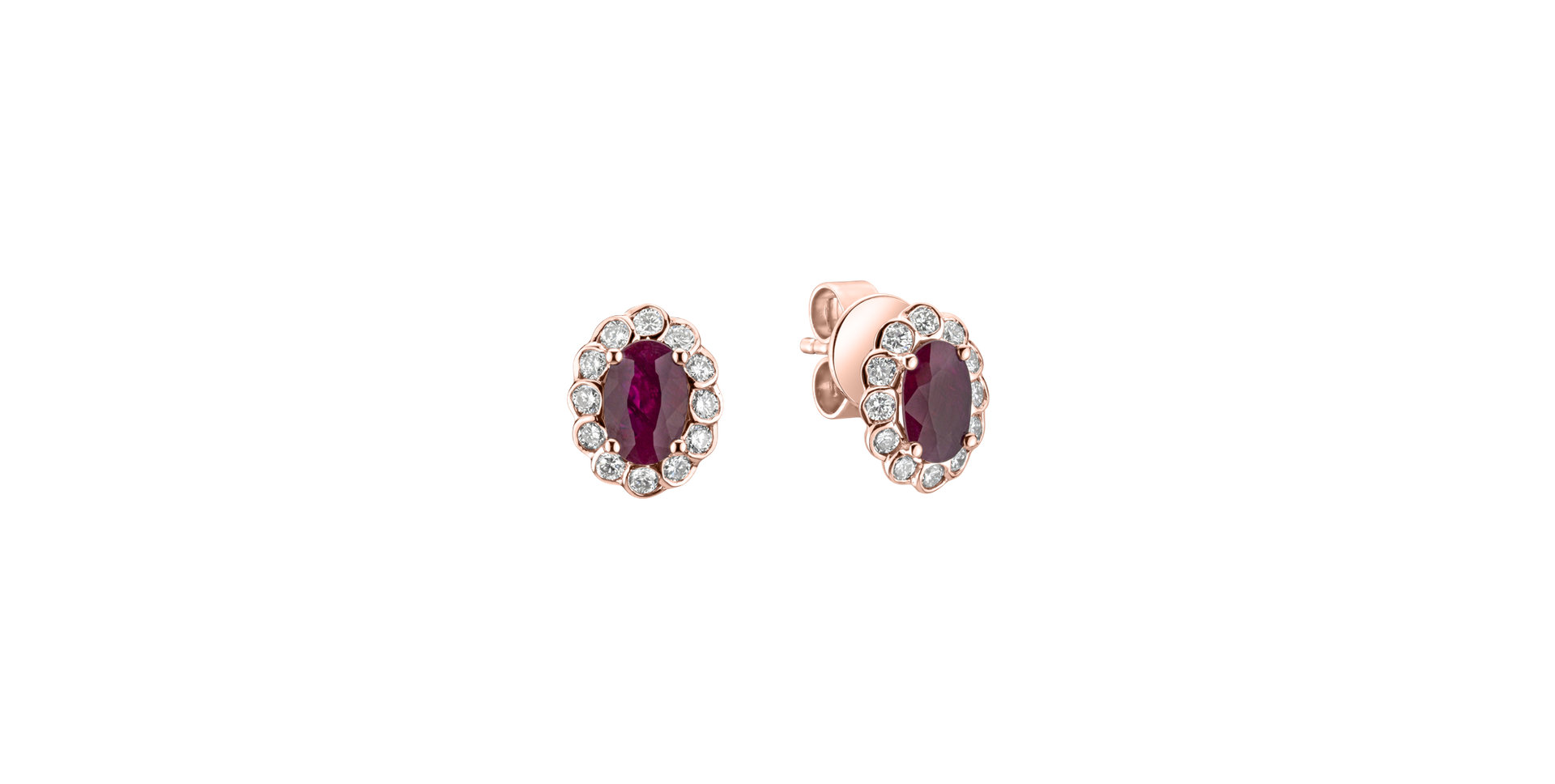 Diamond earrings with Ruby Glamour Princess