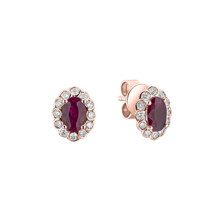 Diamond earrings with Ruby Glamour Princess