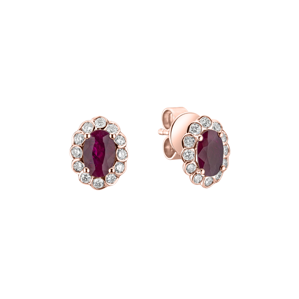 Diamond earrings with Ruby Glamour Princess