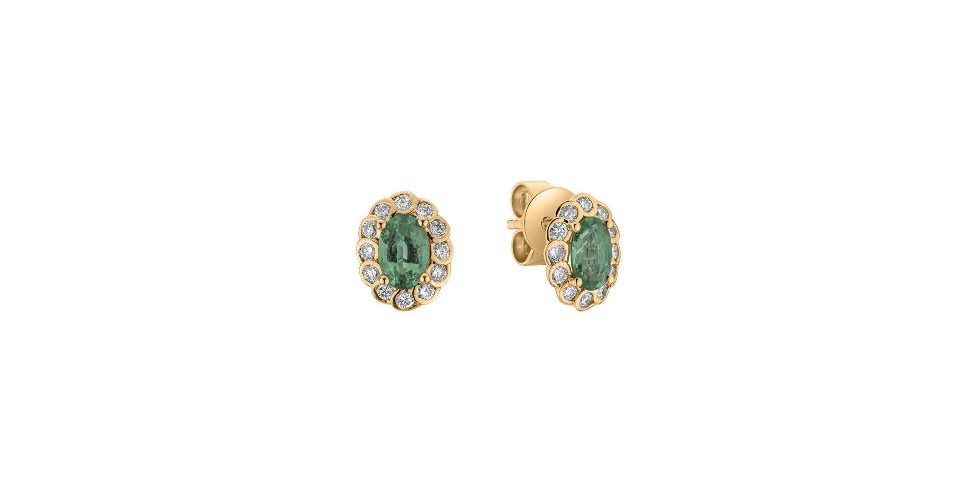 Diamond earrings with Emerald Princess