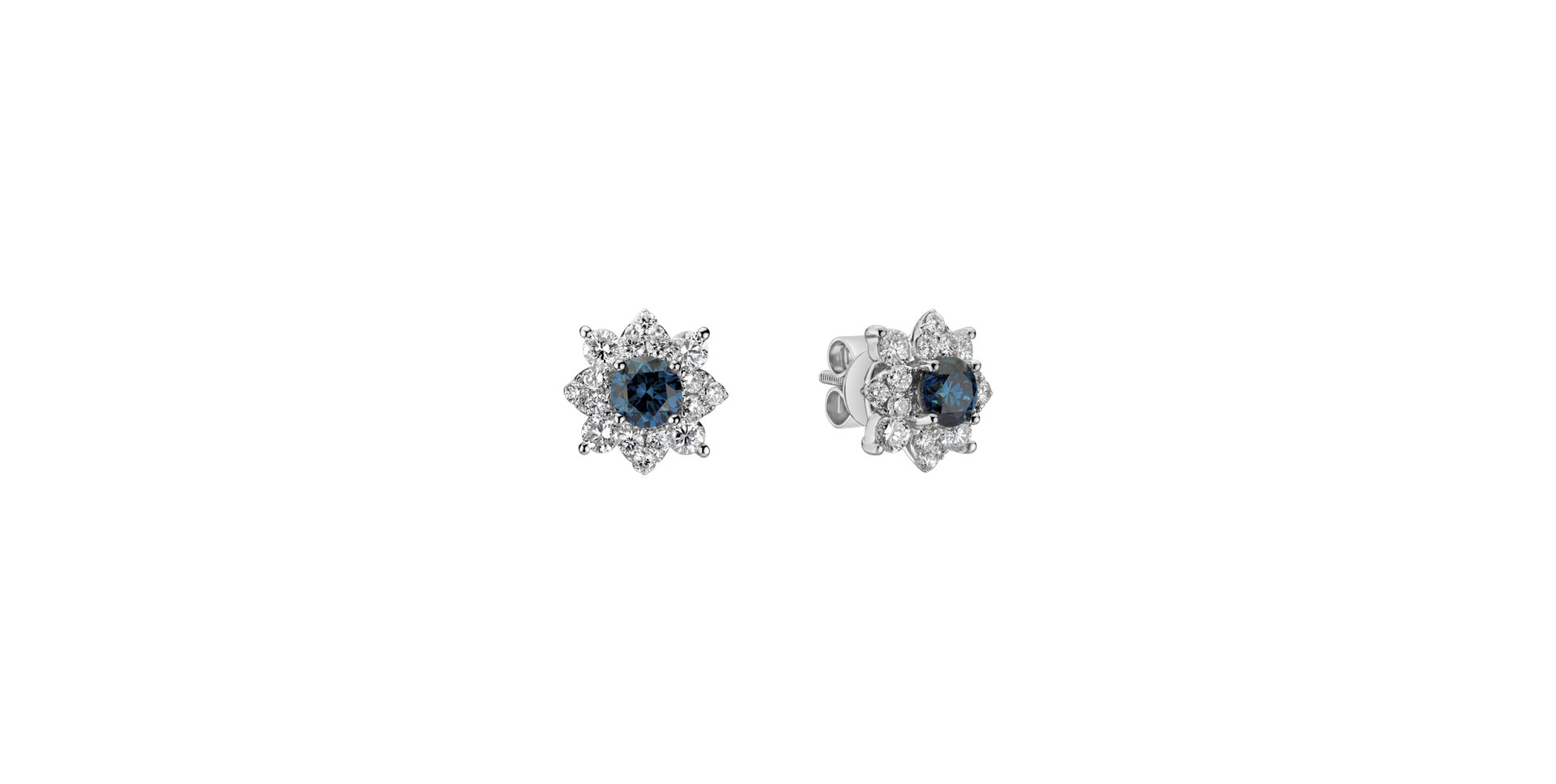 Earrings with blue and white diamonds Mystic Royalty