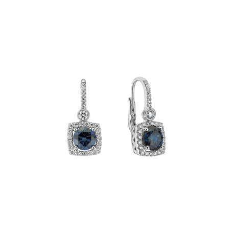 Earrings with blue and white diamonds Rossiel