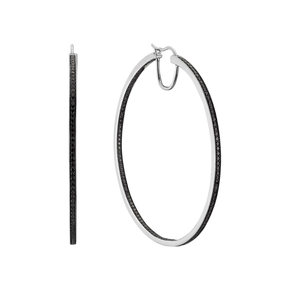 Earrings with black and white diamonds Tender Touch