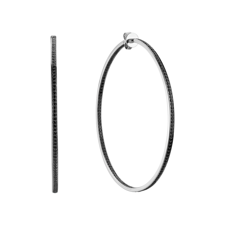 Earrings with black and white diamonds Sparkling Eclipse