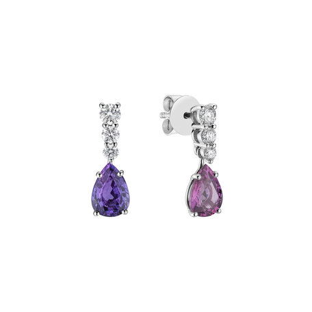 Diamond earrings with Sapphire Secret Kingdom