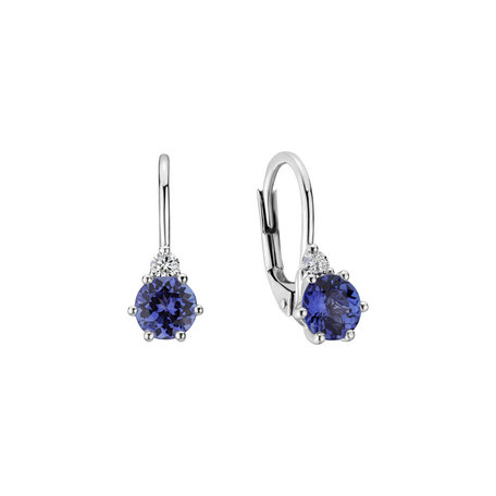 Diamond earrings with Tanzanite Lux