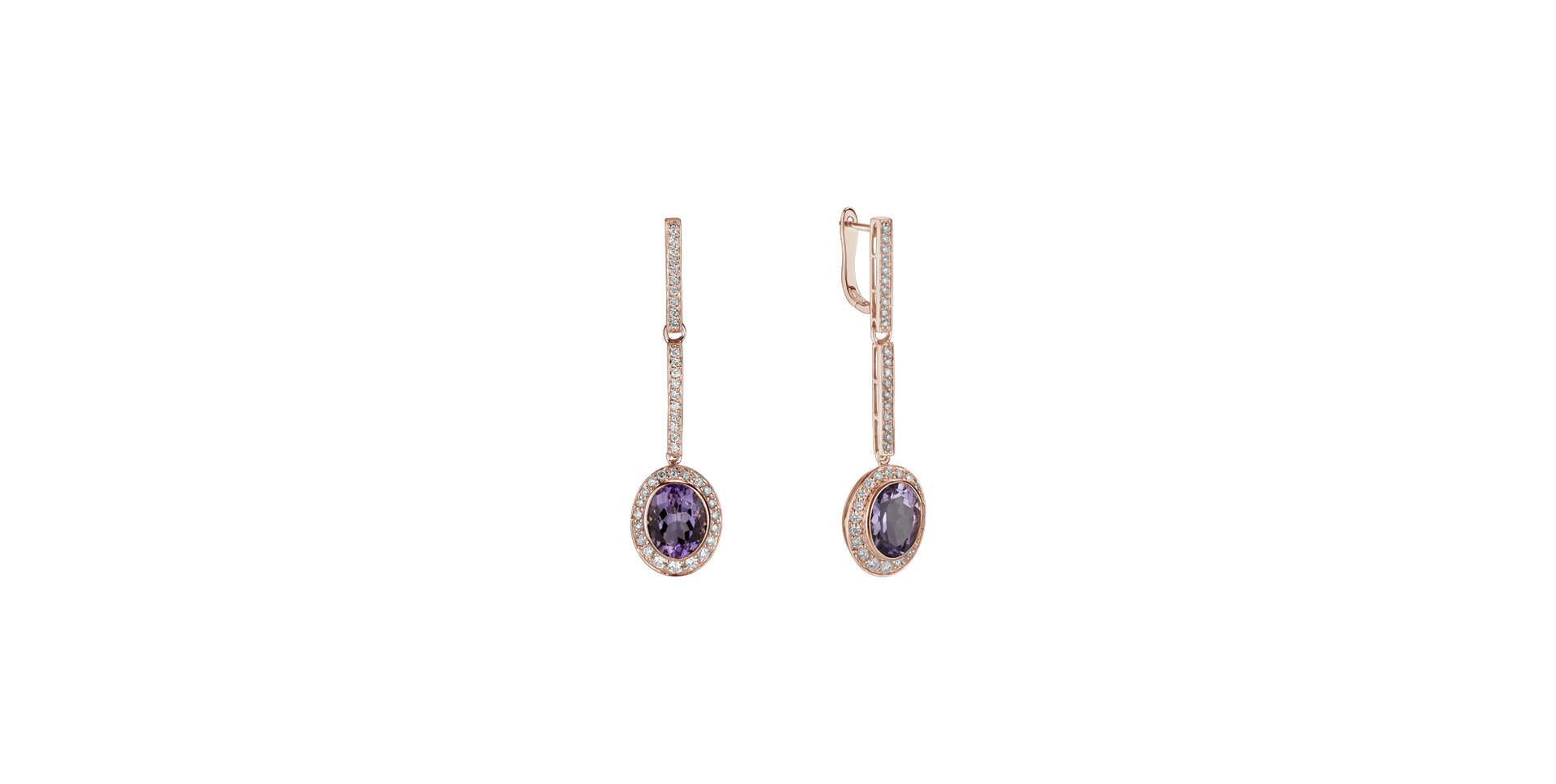 Diamond earrings with Amethyst Celosia