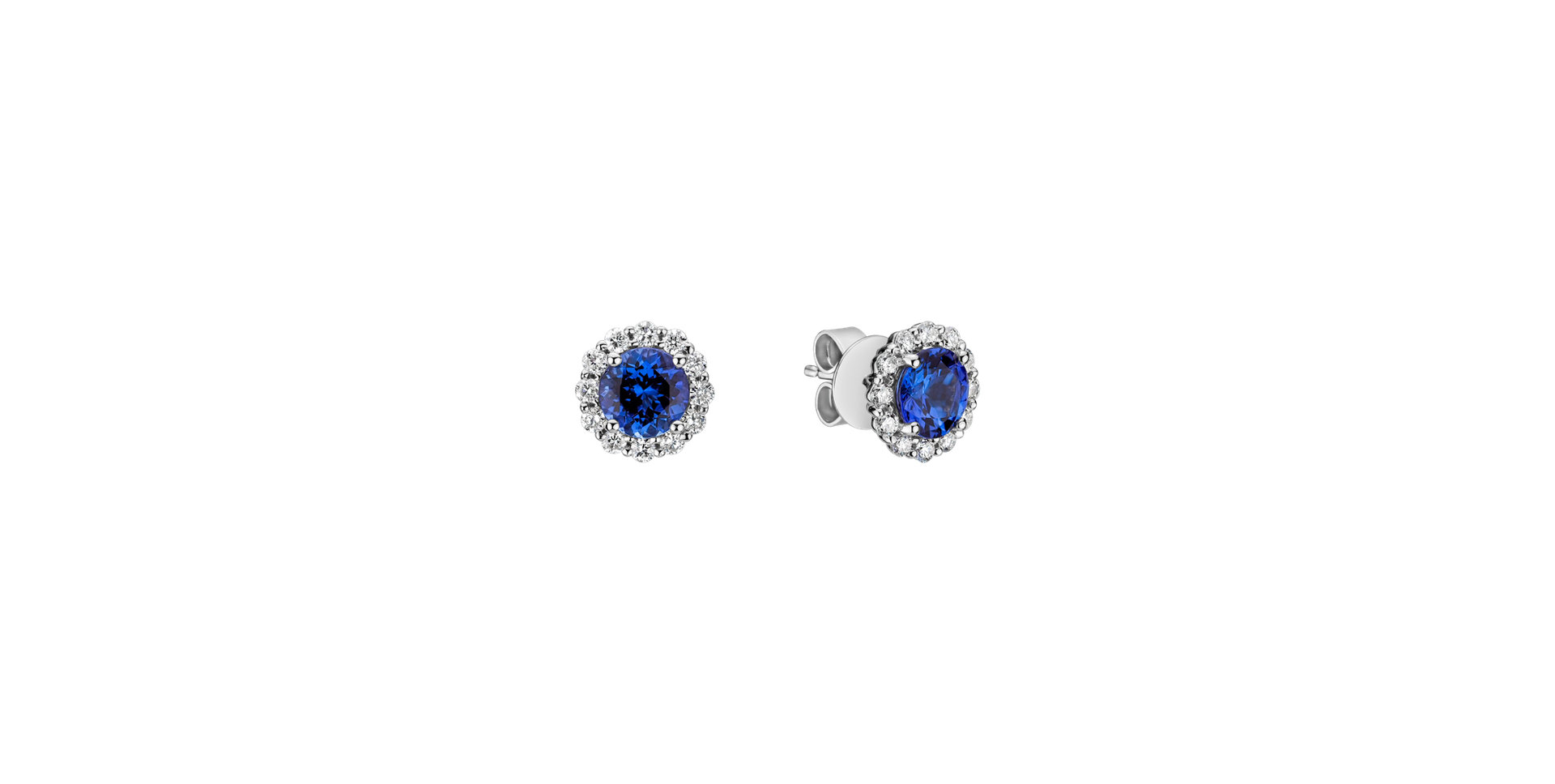 Diamond earrings with Tanzanite Bloom Spark