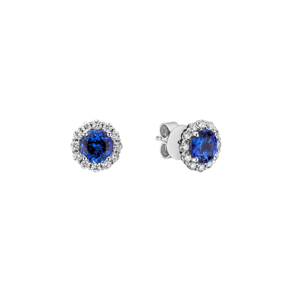 Diamond earrings with Tanzanite Bloom Spark