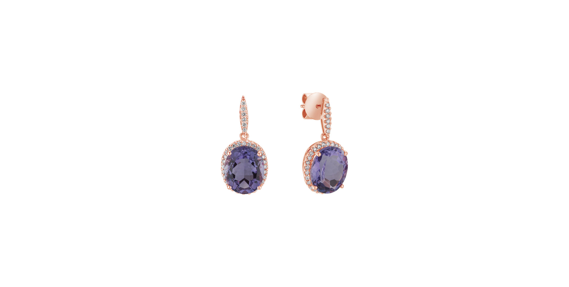 Diamond earrings with Amethyst Valerian