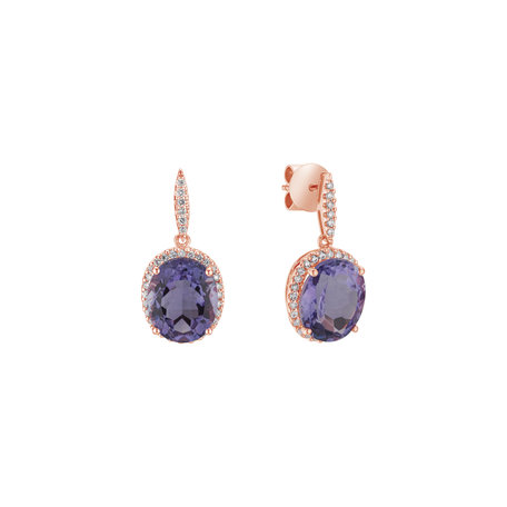 Diamond earrings with Amethyst Valerian