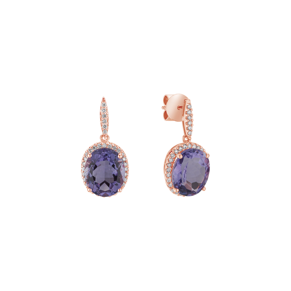 Diamond earrings with Amethyst Valerian