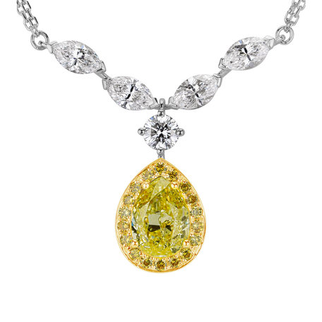 Necklace with yellow and white diamonds My own Sun