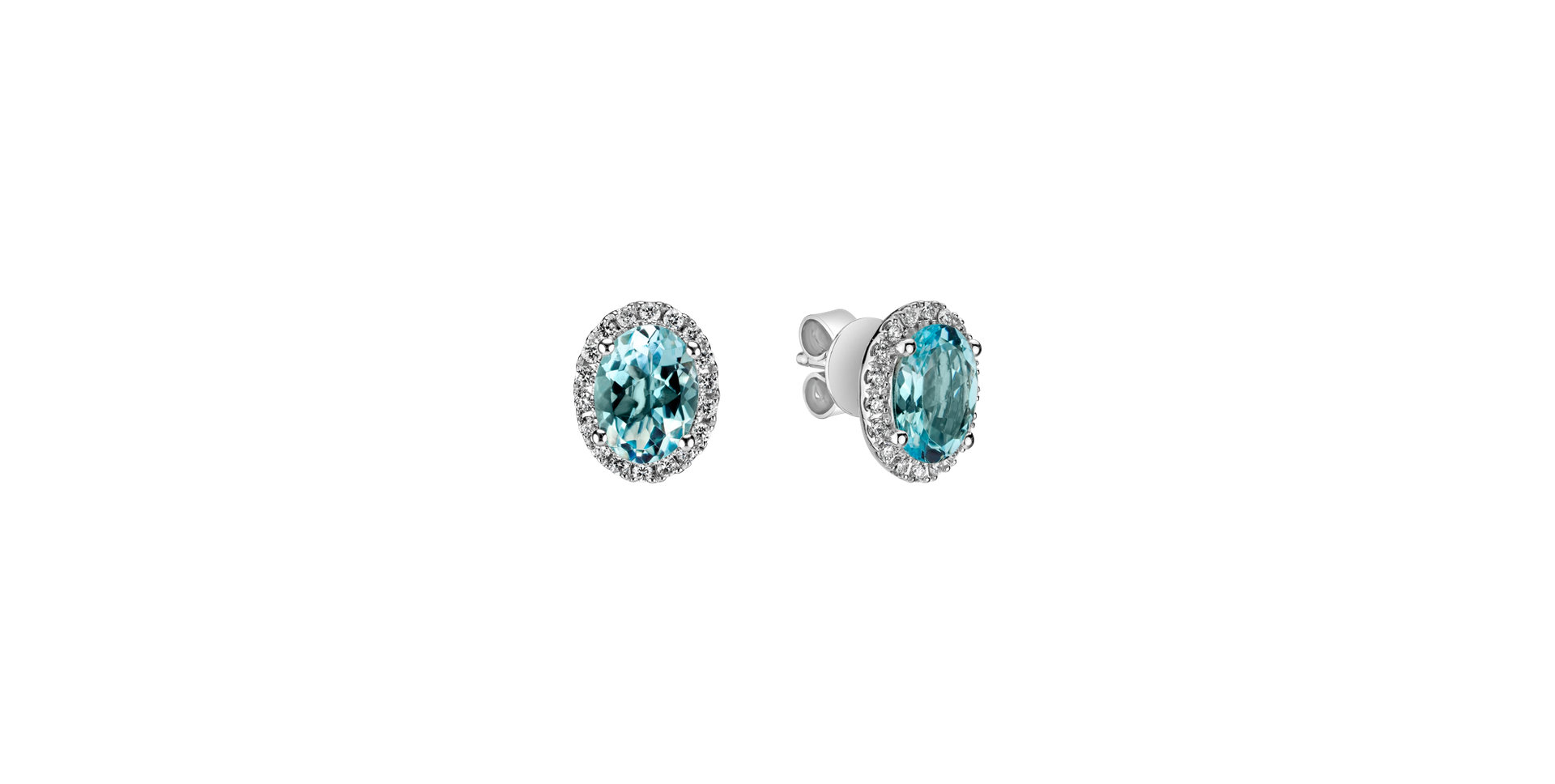Diamond earrings with Aquamarine Imperial Allegory