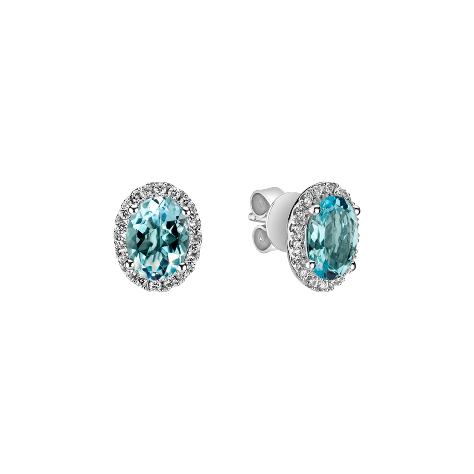 Diamond earrings with Aquamarine Imperial Allegory