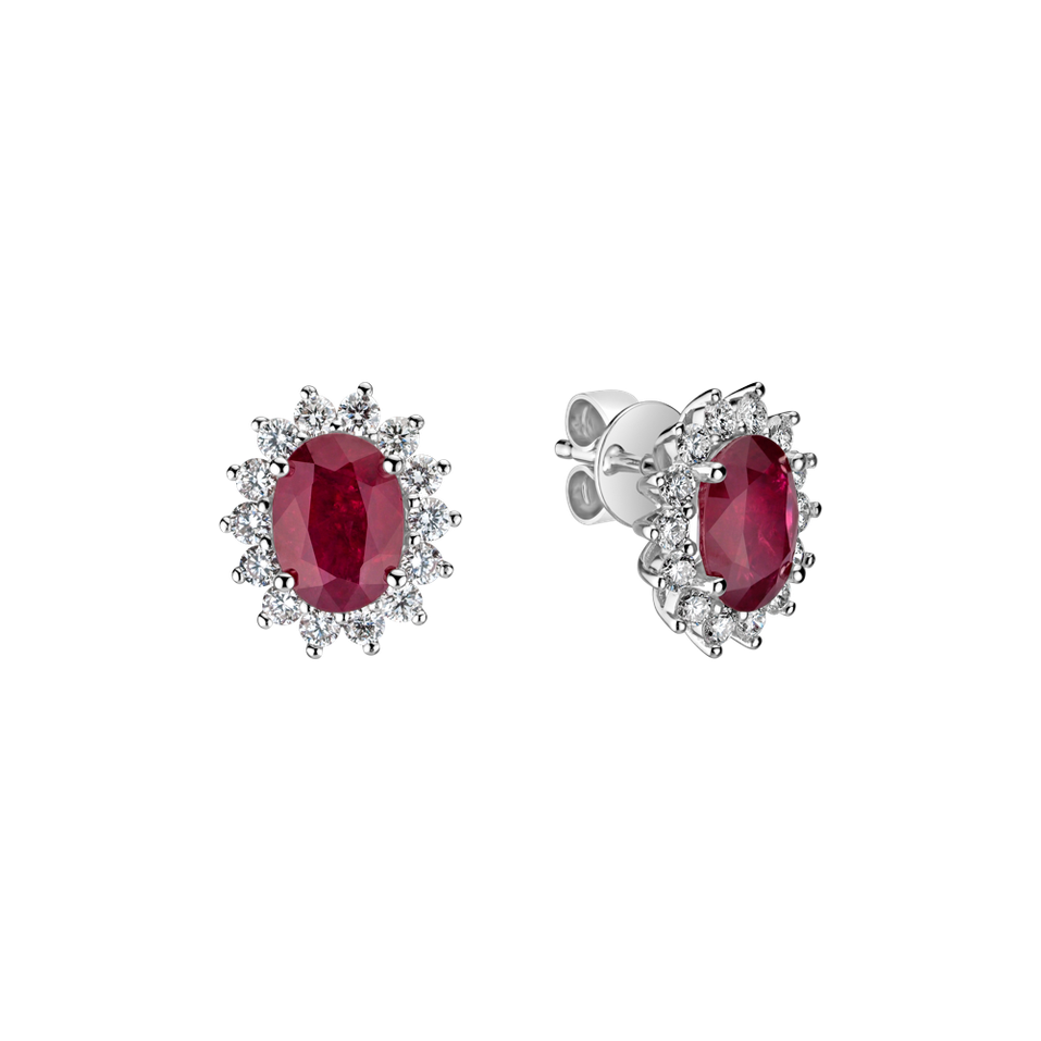 Diamond earrings with Ruby Princess Sparkle