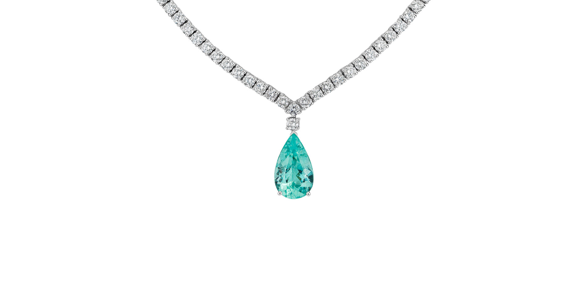 Diamond necklace with Paraiba Baithin