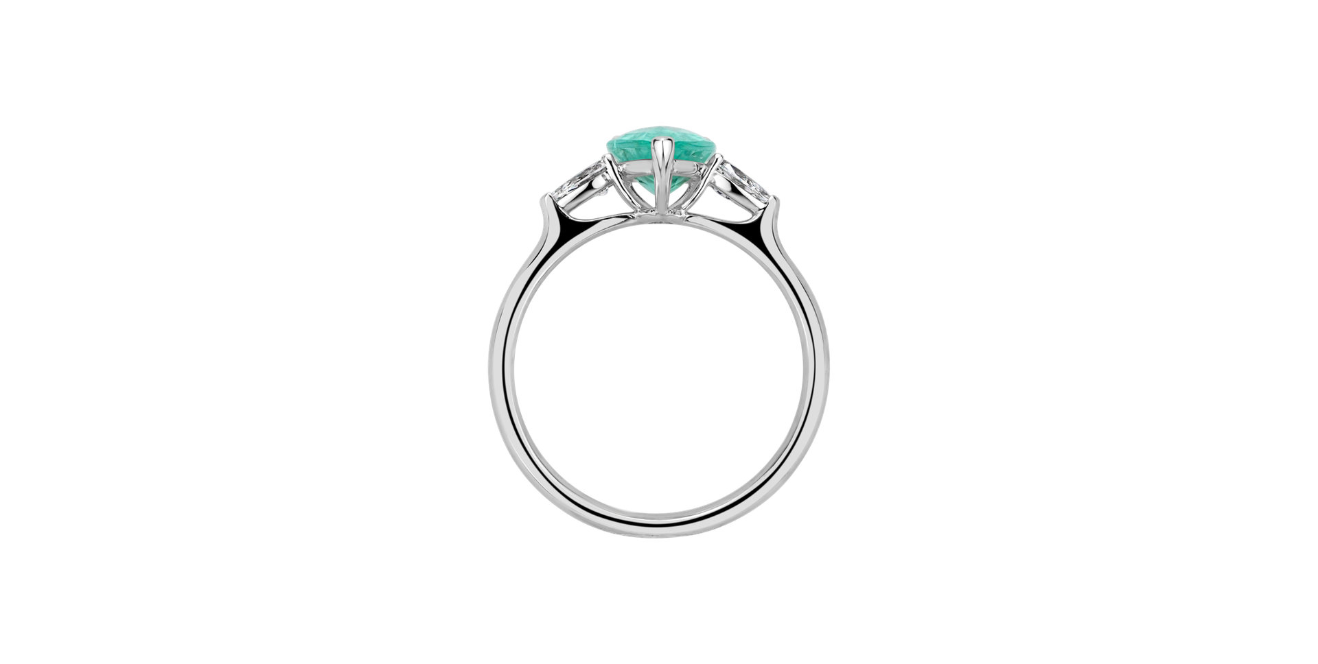 Diamond ring with Paraiba Gentle Light
