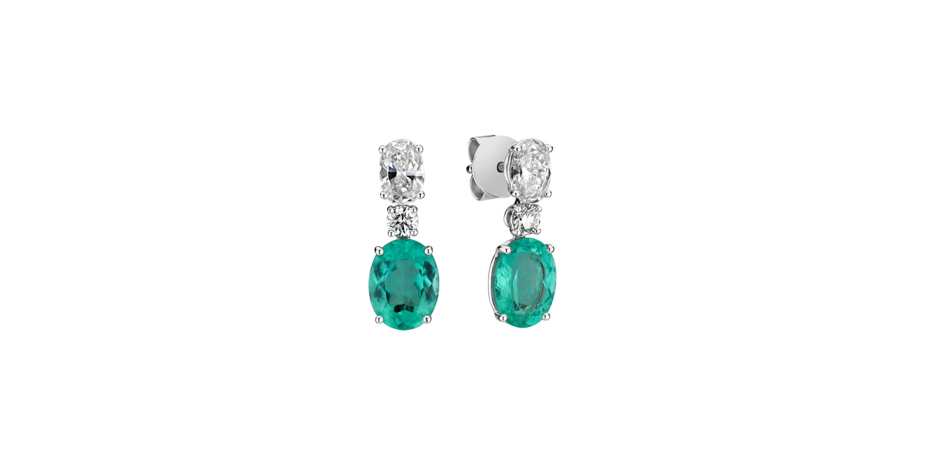 Diamond earrings with Paraiba Powerful Emotion