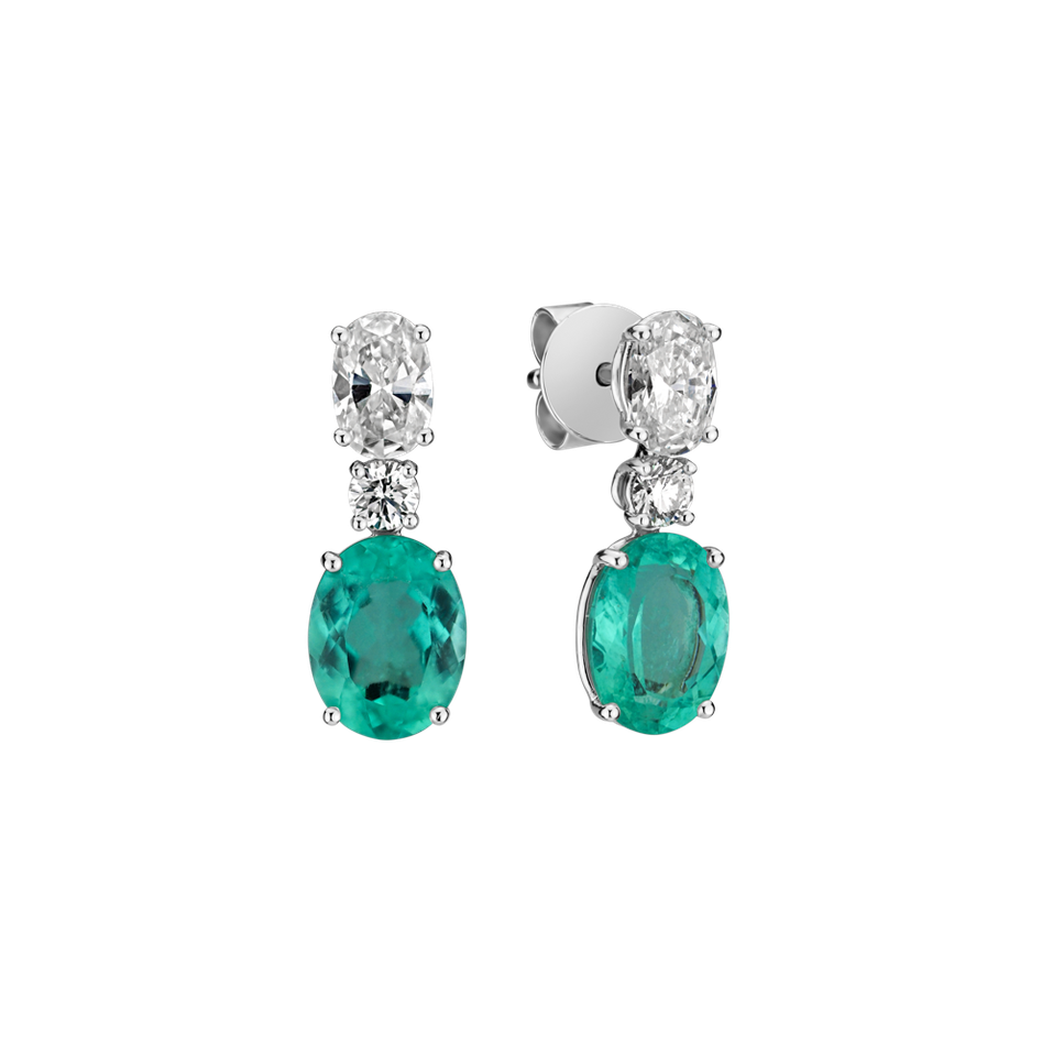 Diamond earrings with Paraiba Powerful Emotion