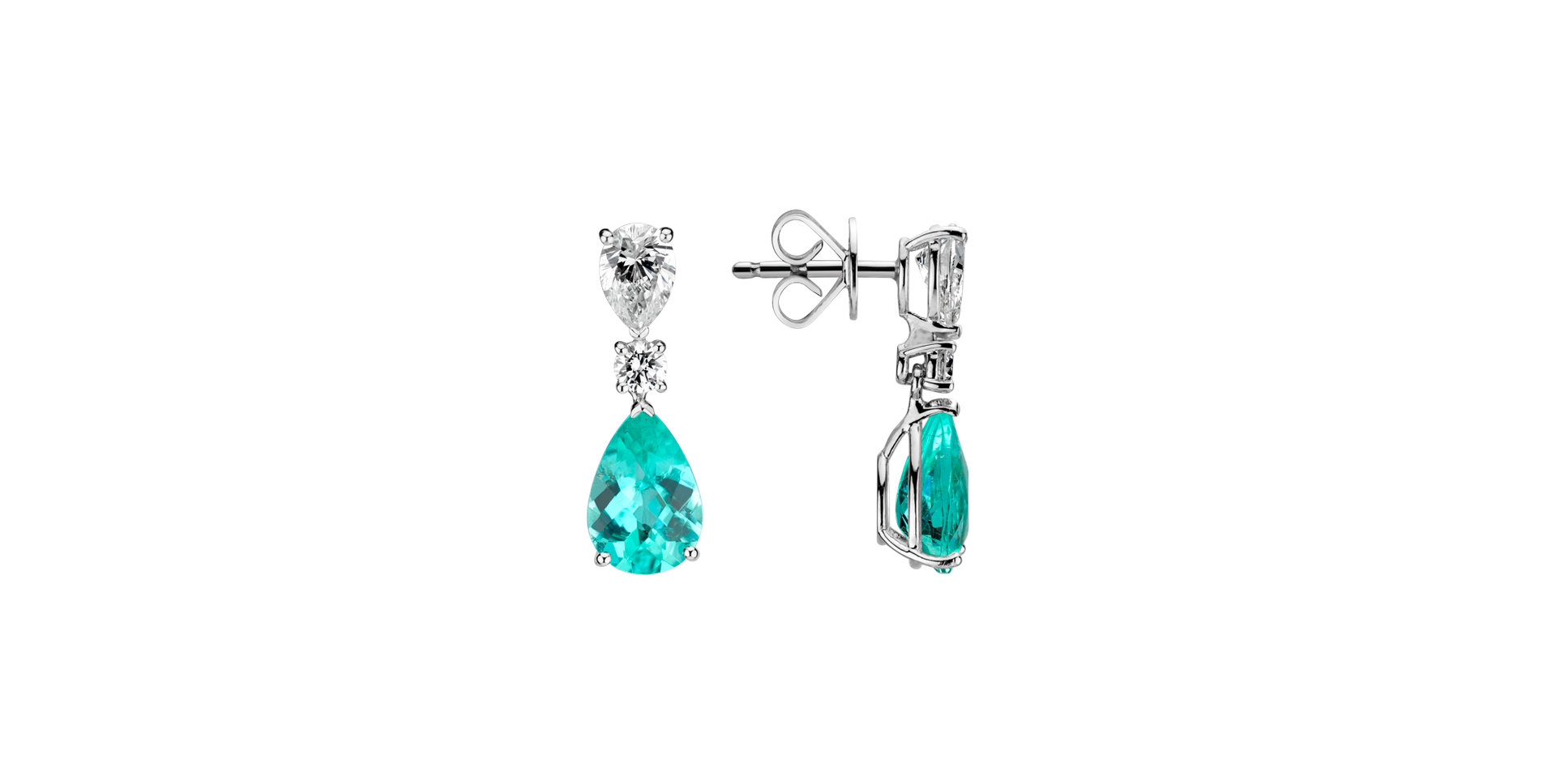 Diamond earrings with Paraiba Harmonic Grace