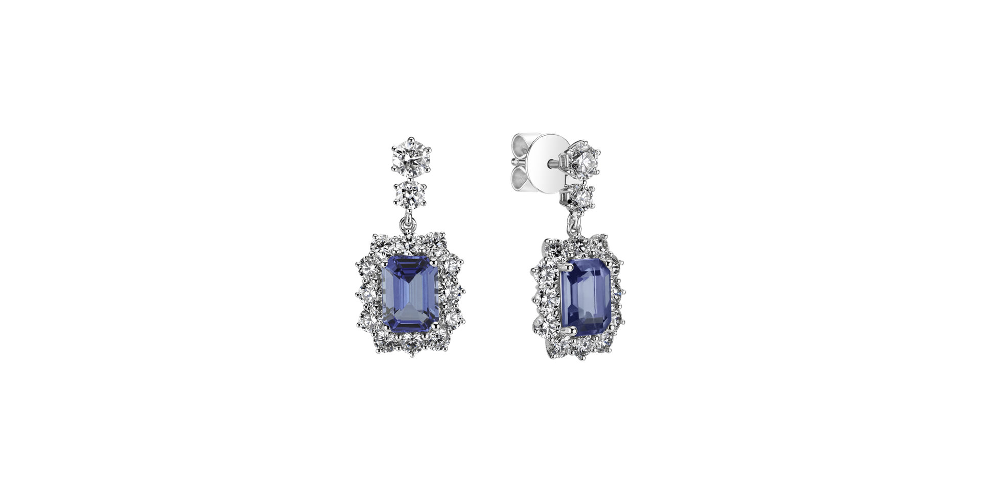 Diamond earrings with Tanzanite Hypnotic Secret