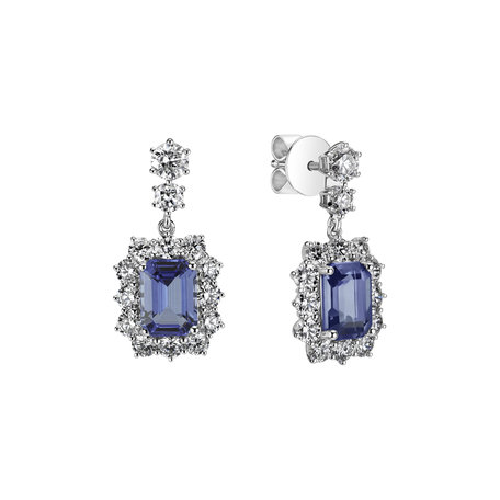 Diamond earrings with Tanzanite Hypnotic Secret