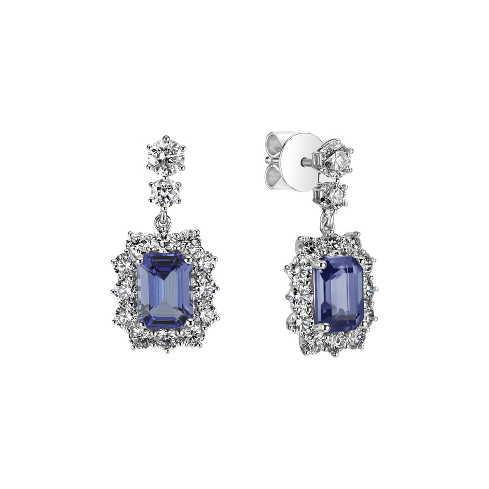 Diamond earrings with Tanzanite Hypnotic Secret
