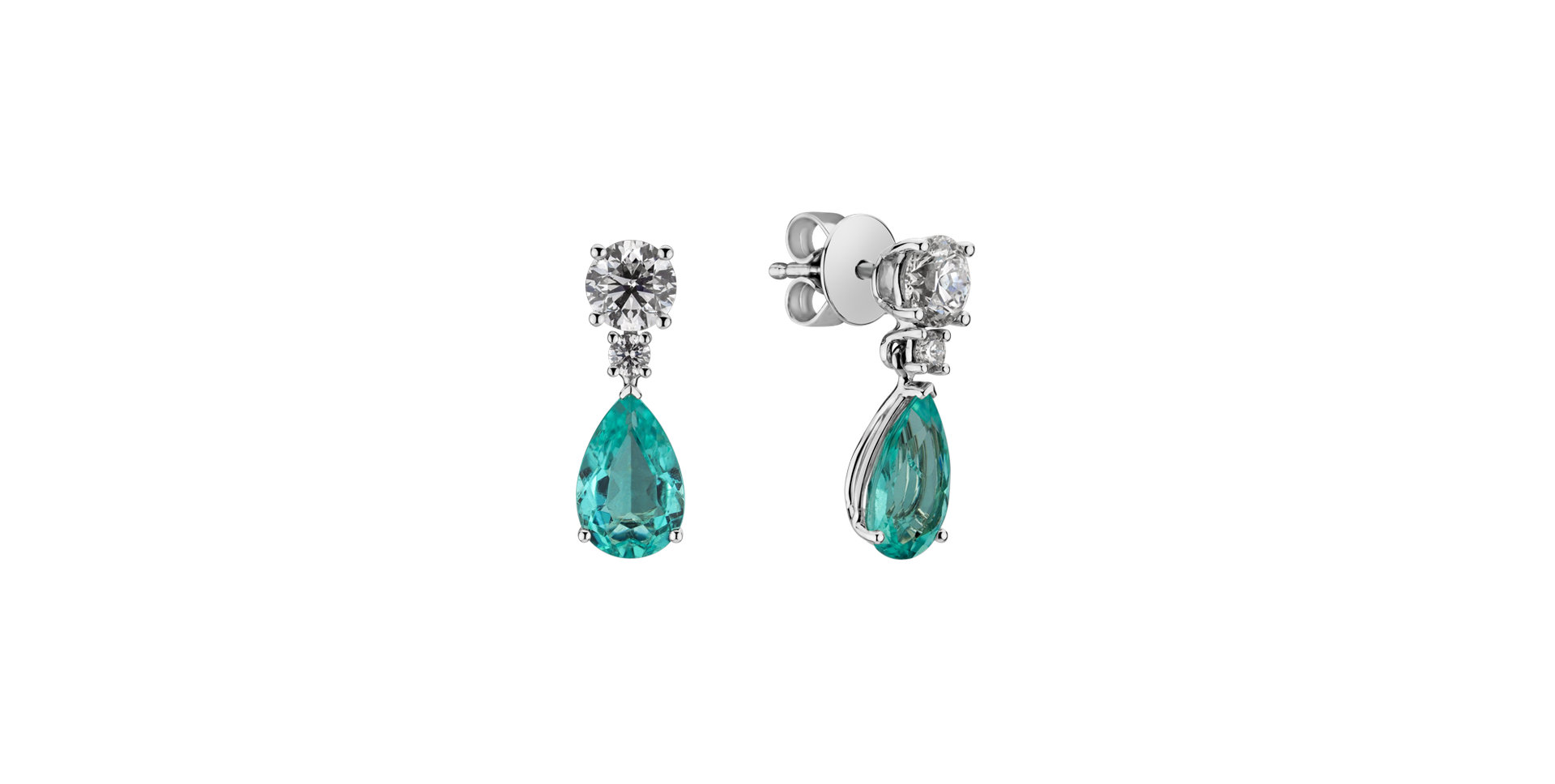 Diamond earrings with Paraiba Eternal Secret