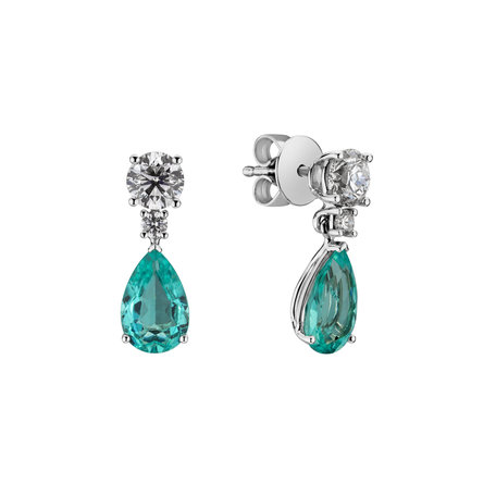 Diamond earrings with Paraiba Eternal Secret