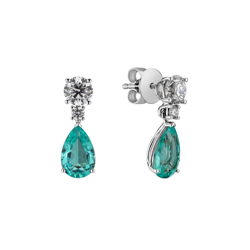 Diamond earrings with Paraiba Eternal Secret
