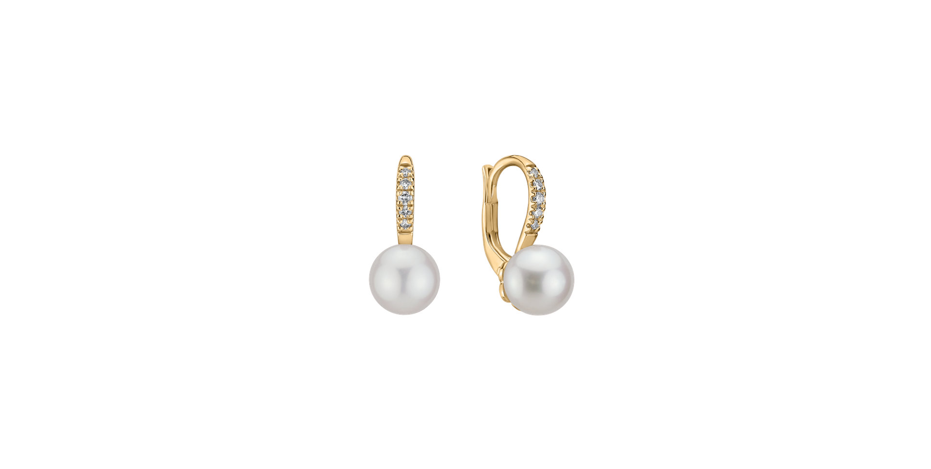 Diamond earrings with Pearl Shimmering Lake