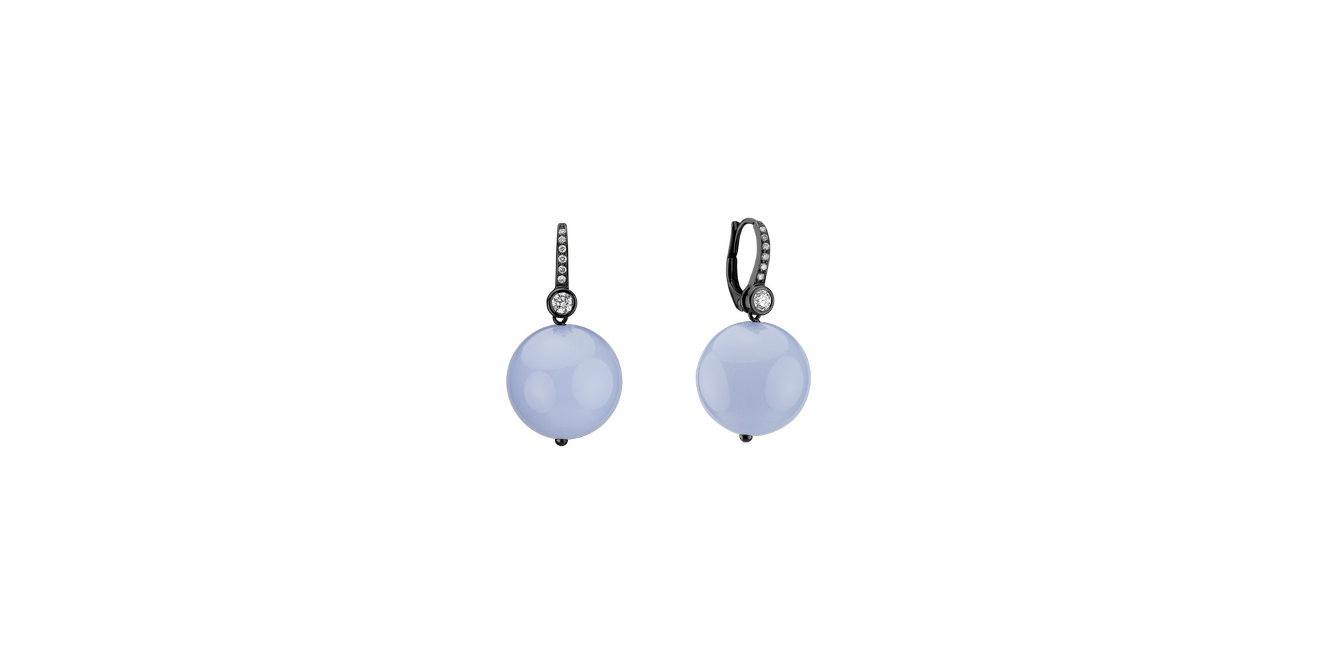 Diamond earrings with Chalcedony Jayla