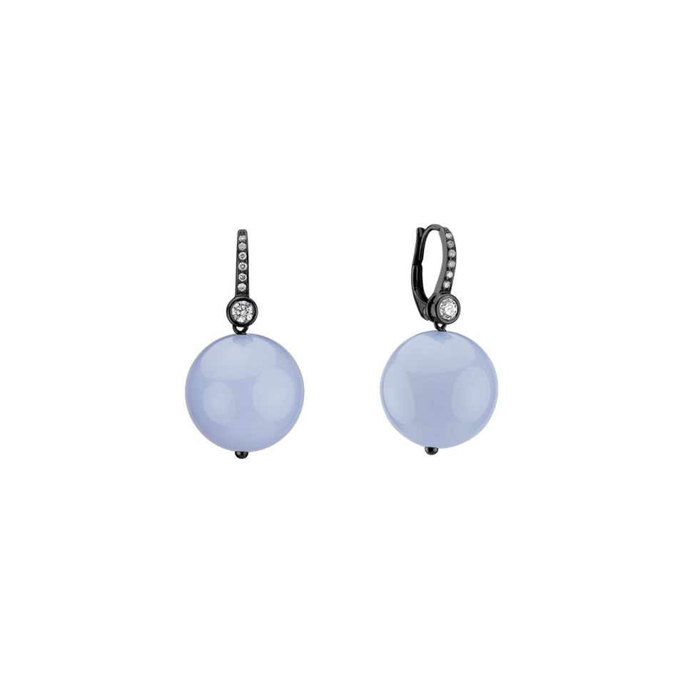 Diamond earrings with Chalcedony Jayla