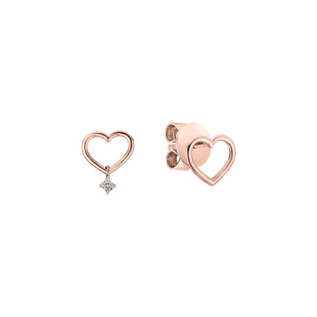 Diamond earrings Heart Tear