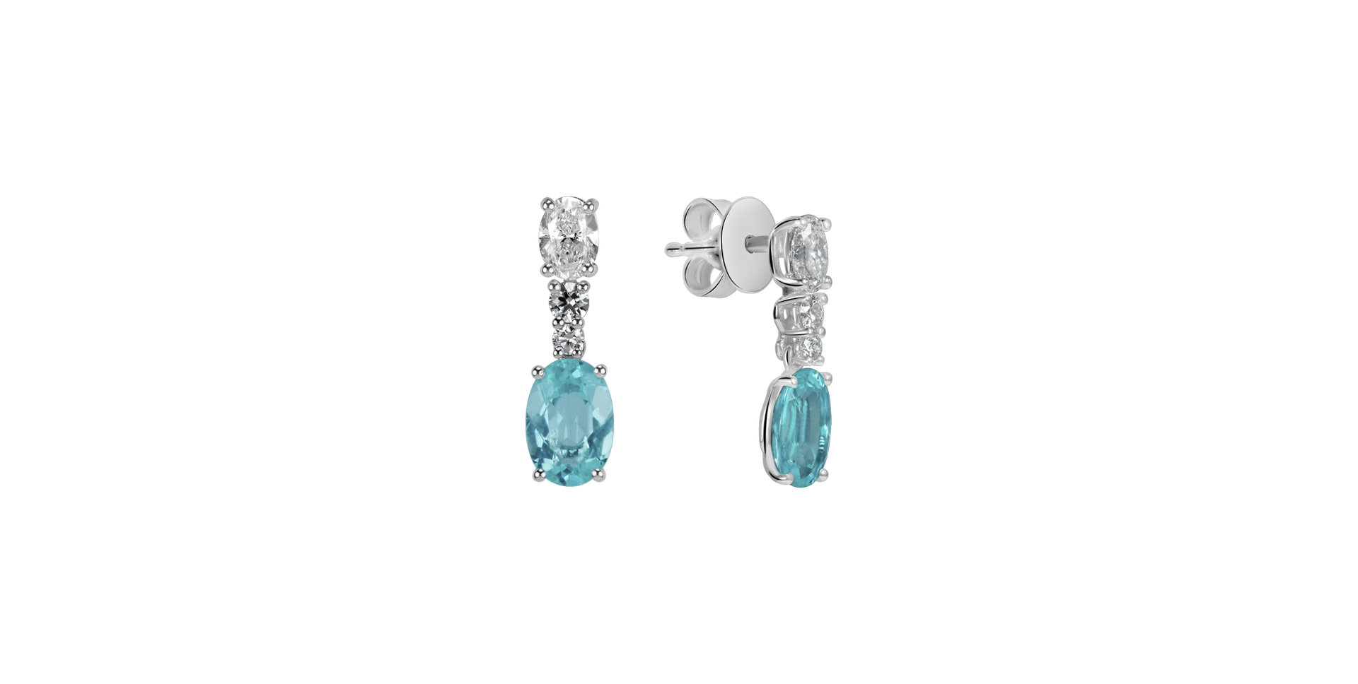 Diamond earrings with Paraiba Aqua Highness