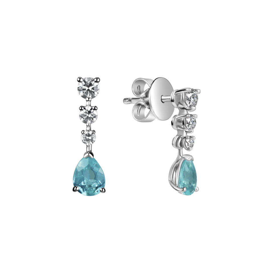Diamond earrings with Paraiba Lagoona Elegance