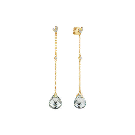 Diamond earrings with Amethyst Mezesia