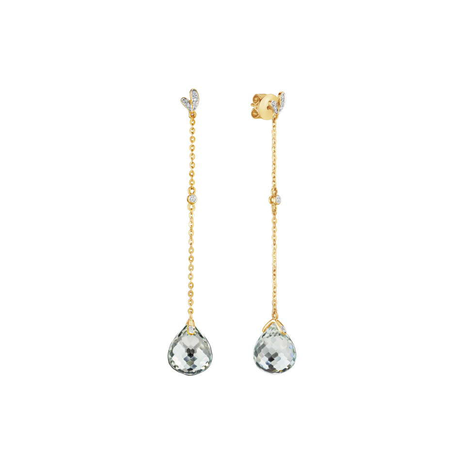 Diamond earrings with Amethyst Mezesia