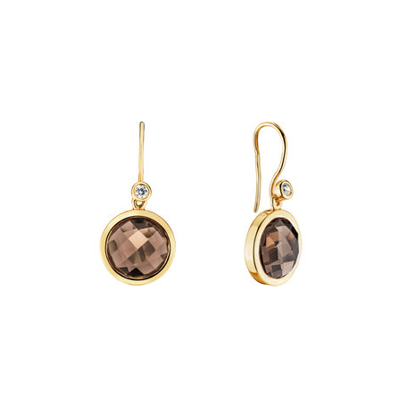 Diamond earrings with Quartz Caissethi