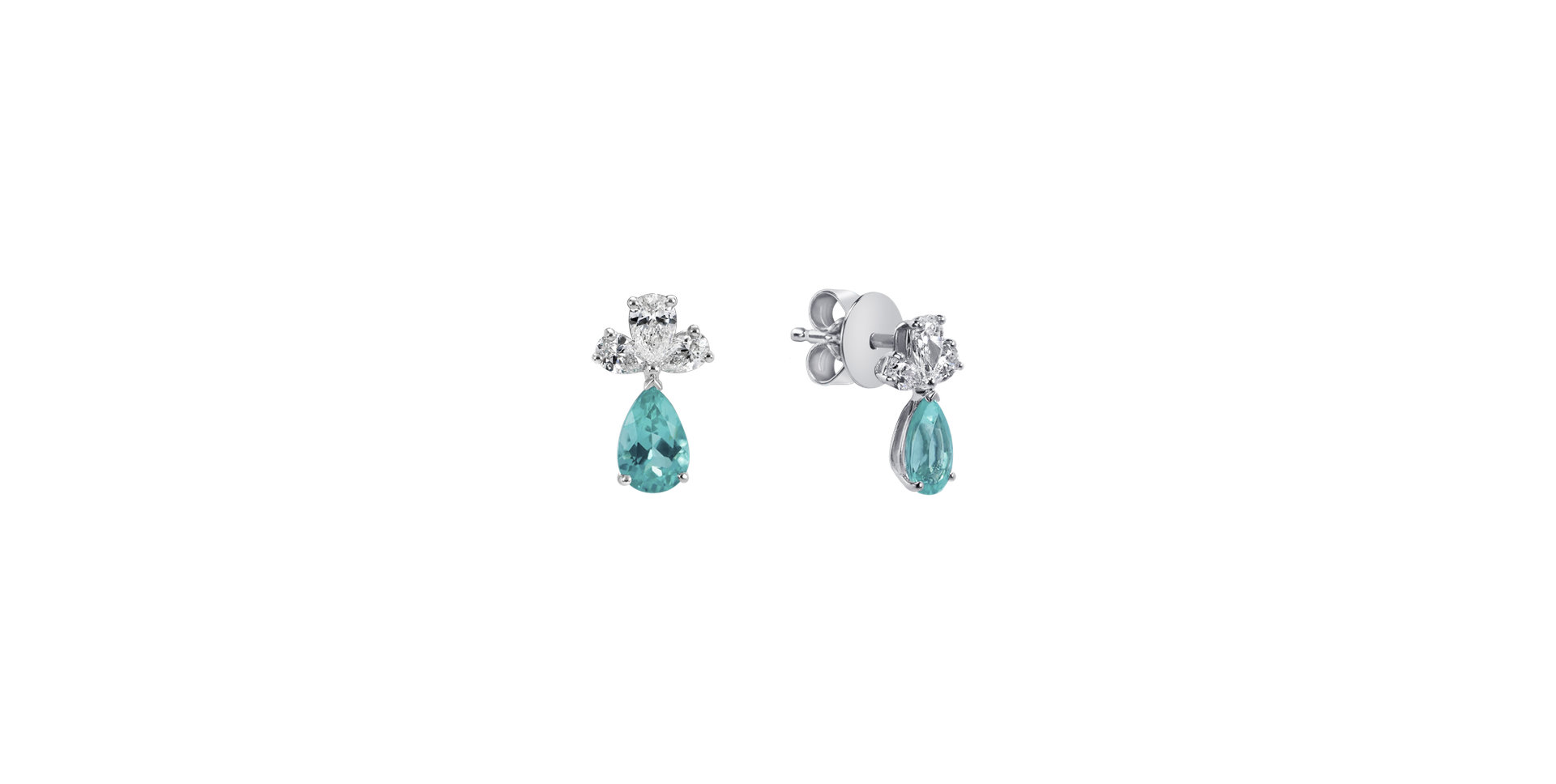 Diamond earrings with Paraiba Royal Soul